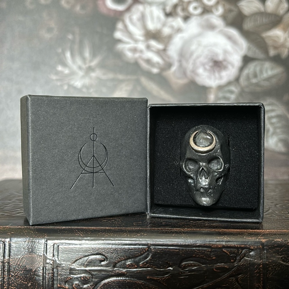 MACABRE GADGETS, BLACK LUNA RING, SIZE 6 (DISCONTINUED DESIGN)